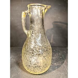 2051.  By Cracky Carafe LE Smith Crackle Design Loop Handle 10 Inch